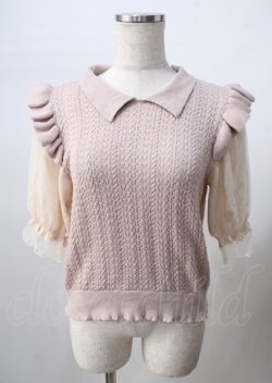 画像1: axes femme POETIQUE / 透かし編みサマーニットプルオーバー  ピンク Y-25-07-18-051-AX-TO-SZ-ZY