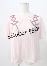 axes femme / レースアッププルオーバー  ピンク Y-25-07-18-052-AX-TO-SZ-ZY