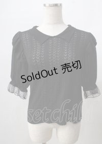axes femme POETIQUE / 透かし編みサマーニットプルオーバー  黒 Y-25-07-18-054-AX-TO-SZ-ZY