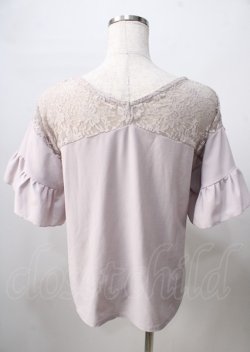 画像2: axes femme / ヨークレース変型袖プルオーバー  ラベンダー Y-25-07-18-055-AX-BL-SZ-ZY