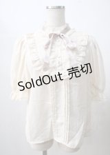 axes femme / ヨークレースドットドビーブラウス  生成り Y-25-07-18-062-AX-BL-SZ-ZY