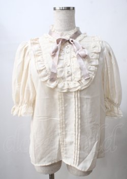 画像1: axes femme / ヨークレースドットドビーブラウス  生成り Y-25-07-18-062-AX-BL-SZ-ZY