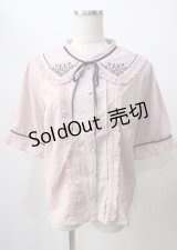 axes femme / モチーフ刺繍ブラウス  ピンク Y-25-07-18-067-AX-BL-SZ-ZY