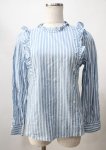 画像1: Fi.n.t / ストライプブラウス F サックス Y-25-07-18-074-CA-BL-SZ-ZT198 (1)