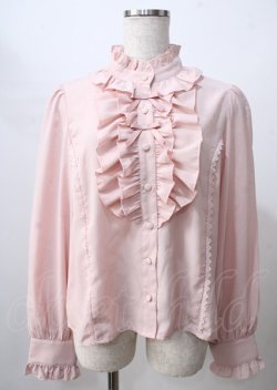 画像1: axes femme kawaii / スタンドフリルブラウス M ピンク Y-25-07-18-076-AX-BL-SZ-ZY