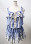 LIZ LISA / コットンレース刺繍チュニ  ブルー Y-25-07-18-079-LO-OP-SZ-ZY