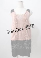 axes femme / 切替ワンピース  黒×ピンク Y-25-07-18-082-AX-OP-SZ-ZI