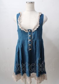 axes femme / レースデザインワンピース  青 Y-25-07-18-083-AX-OP-SZ-ZI