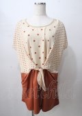 axes femme / ドット切替ワンピース  オレンジ Y-25-07-18-086-AX-OP-SZ-ZY