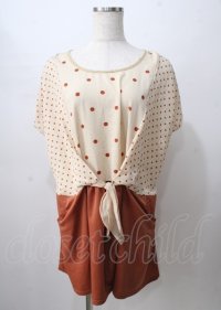axes femme / ドット切替ワンピース  オレンジ Y-25-07-18-086-AX-OP-SZ-ZI