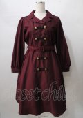 axes femme / テーラー襟ナポレオンワンピース  ワイン Y-25-07-18-092-AX-OP-SZ-ZY