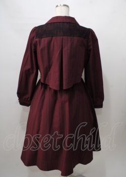 画像2: axes femme / テーラー襟ナポレオンワンピース  ワイン Y-25-07-18-092-AX-OP-SZ-ZY