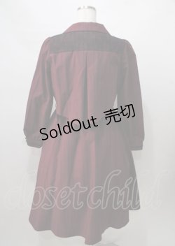 画像2: axes femme / テーラー襟ナポレオンワンピース  ワイン Y-25-07-18-092-AX-OP-SZ-ZI