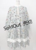 axes femme / フルーツティ柄ティアードワンピース  グリーン Y-25-07-18-101-AX-OP-SZ-ZI