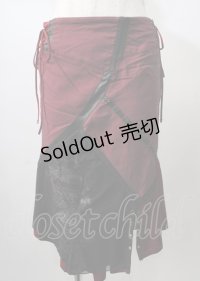 Ozz Croce / 編み上げ刺繍スカート  ワイン Y-25-07-18-109-OO-SK-AS-ZS