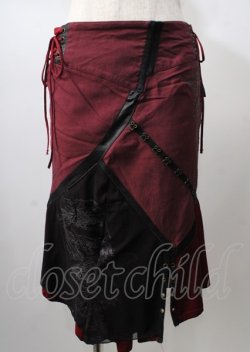 画像1: Ozz Croce / 編み上げ刺繍スカート  ワイン Y-25-07-18-109-OO-SK-AS-ZY