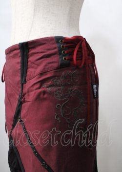 画像2: Ozz Croce / 編み上げ刺繍スカート  ワイン Y-25-07-18-109-OO-SK-AS-ZY