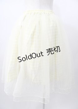 画像2: axes femme / チュール重ねギンガムスカート  イエロー Y-25-07-18-114-AX-SK-SZ-ZT479