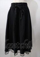 axes femme POETIQUE / バックフリルレースアップスカート  黒 Y-25-07-18-119-AX-SK-SZ-ZY