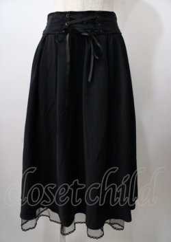 画像1: axes femme POETIQUE / バックフリルレースアップスカート  黒 Y-25-07-18-119-AX-SK-SZ-ZY