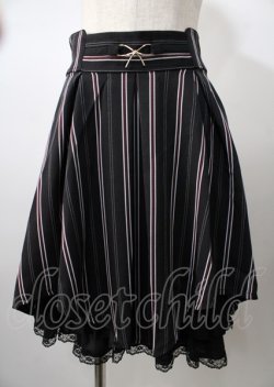 画像1: axes femme POETIQUE / リボンビットイレヘムスカート  黒 Y-25-07-18-120-AX-SK-SZ-ZY