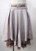 axes femme POETIQUE / リボンビットイレヘムスカート  モカ Y-25-07-18-121-AX-SK-SZ-ZY