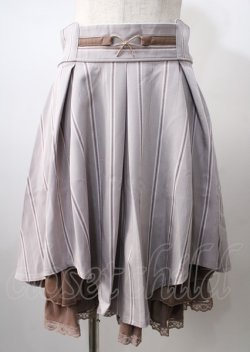 画像1: axes femme POETIQUE / リボンビットイレヘムスカート  モカ Y-25-07-18-121-AX-SK-SZ-ZY