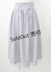 axes femme POETIQUE / バックフリルレースアップスカート  ラベンダー Y-25-07-18-127-AX-SK-SZ-ZI