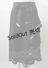 axes femme / ラッフルフリルスカート  黒 Y-25-07-18-133-AX-SK-SZ-ZY