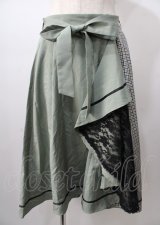 axes femme / リボン付フリルスカート  グリーン Y-25-07-18-137-AX-SK-SZ-ZY