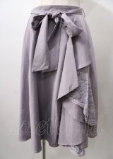 axes femme / フリル切替スカート  ラベンダー Y-25-07-18-145-AX-SK-SZ-ZY