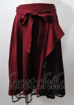画像1: axes femme / ラッフルフリルイレヘムスカート  ワイン Y-25-07-18-148-AX-SK-SZ-ZY