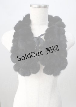 画像1: MARBLE / ファーマフラー  黒 Y-25-07-18-018-GO-ZA-AS-ZT456