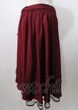 画像2: axes femme / ラッフルフリルイレヘムスカート  ワイン Y-25-07-18-148-AX-SK-SZ-ZY