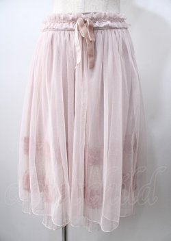 画像1: axes femme / リボン付きレーシーチュールスカート  ピンク Y-25-07-18-150-AX-SK-SZ-ZY