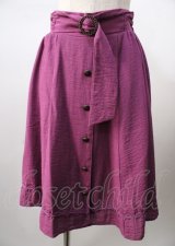 axes femme / 裾薔薇レース使いスカート  パープル Y-25-07-18-151-AX-SK-SZ-ZY