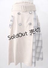 axes femme / パッチワークトレンチスカート  ベージュ Y-25-07-18-152-AX-SK-SZ-ZY