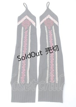 画像1: Ozz On / 刺繍入りアームカバー  黒 Y-25-07-18-019-OO-ZA-SZ-ZT