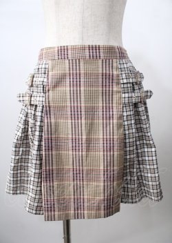 画像1: Candy Stripper /CHECK BELTED PLEATSスカート 1 ベージュ Y-25-07-18-155-PU-SK-SZ-ZY