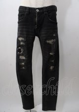 NO ID. BLACK / パンツ.ストレッチデニムダメージスキニー 1 ブラック Y-25-07-18-157-PU-PA-YM-ZY