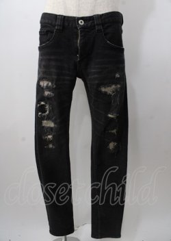 画像1: NO ID. BLACK / パンツ.ストレッチデニムダメージスキニー 1 ブラック Y-25-07-18-157-PU-PA-YM-ZY