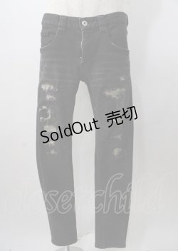 画像1: NO ID. BLACK / パンツ.ストレッチデニムダメージスキニー 1 ブラック Y-25-07-18-157-PU-PA-YM-ZY