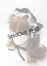 MARBLE / レースヘッドドレス  白黒 Y-25-07-18-026-GO-BL-SZ-ZY