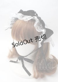 MARBLE / レースヘッドドレス  白黒 Y-25-07-18-026-GO-BL-SZ-ZY