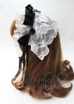 画像2: MARBLE / レースヘッドドレス  白黒 Y-25-07-18-026-GO-BL-SZ-ZY