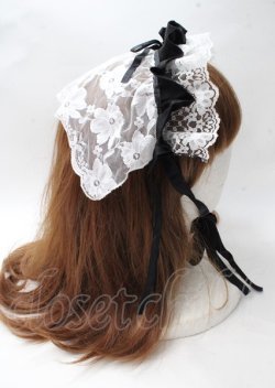 画像3: MARBLE / レースヘッドドレス  白黒 Y-25-07-18-026-GO-BL-SZ-ZY