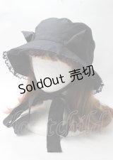 HERHUM / ひょっこりお耳のバケットハット  黒 Y-25-07-18-028-GO-AC-SZ-ZY