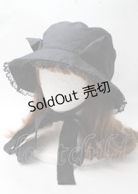 HERHUM / ひょっこりお耳のバケットハット  黒 Y-25-07-18-028-GO-AC-SZ-ZY