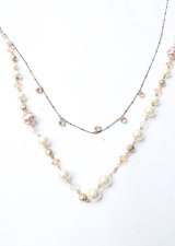 axes femme / 二連パールネックレス  ゴールド Y-25-07-18-004-AX-AC-SZ-ZY