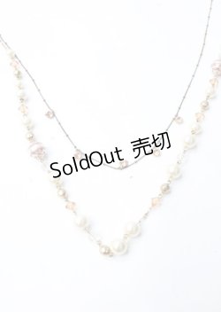 画像1: axes femme / 二連パールネックレス  ゴールド Y-25-07-18-004-AX-AC-SZ-ZY